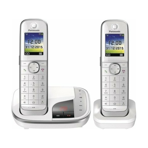 Panasonic kx-tgj322gr téléphone sans fil duo-dect avec ab, vin rouge