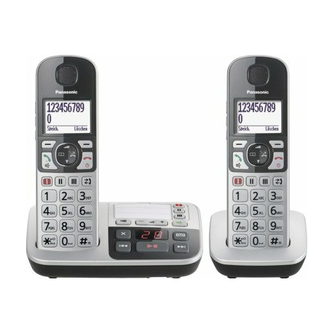 Telefono Dect Cordless Singolo Panasonic Kx-Tge522gs, Argento-Nero