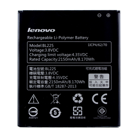 Lenovo Batteria Agli Ioni Di Litio Bl-225 S580, A858t, A785e 2750 Mah