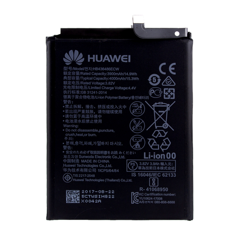 Huawei Hb436486ecw Batteria Agli Ioni Di Litio Mate 10 Pro, Mate 20 Pro, P20 Pro 4000mah