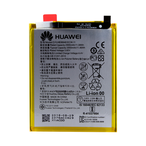 Huawei Hb366481ecw Batteria Agli Ioni Di Litio P8 Lite 2017, P9 Lite, P10 Lite, P20 Lite 3000mah