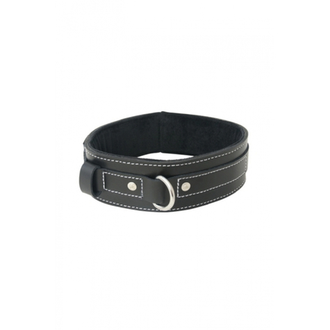 Bondage : lined leather collar 