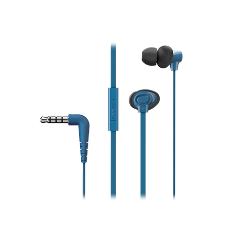 Panasonic Rp-Tcm130e-A In-Ear Kopfhörer Mit Flachbandkabel Blau