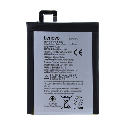 Lenovo Batteria Agli Ioni Di Litio Bl-250 Vibe S1, S1a40, S1c50 2420 Mah