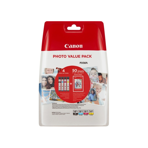 Canon Cli-581 Bk/C/M/Y Cartuccia Photo Value Bl 2106c005