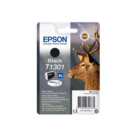 Epson stag cartouche cerf - encre durabrite ultra n (xl) - original - encre à pigments - noir - epson - - workforce wf-3520dwf - epson workforce wf-7525 - epson workforce wf-7515 - epson workforce... - 1 pièce(s)