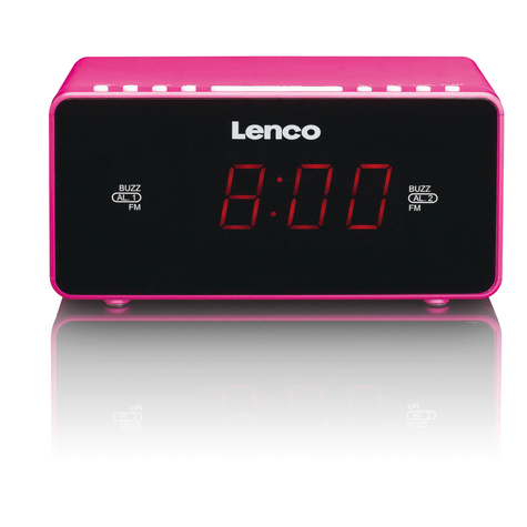 Stl Lenco Cr-510 Uhr Fm Led 2,29 Cm (0.9 Zoll) Schwarz Pink Aaa