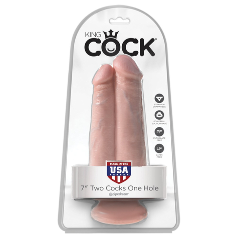King cock 7in. Two cocks flesh