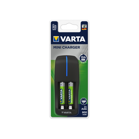 Varta mini charger 800 mah hybrides nickel-métal (nimh) aa,aaa noir chargement chargeur de batterie domestique 0,15 a