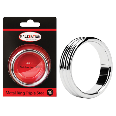 Malesation metal ring triple steel 48