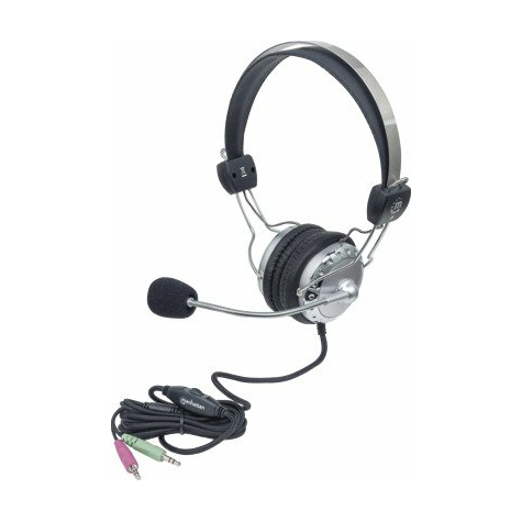 Manhattan Stereo Headset Verstellbarer Kopfbügel Und Flexibles Mikrofon