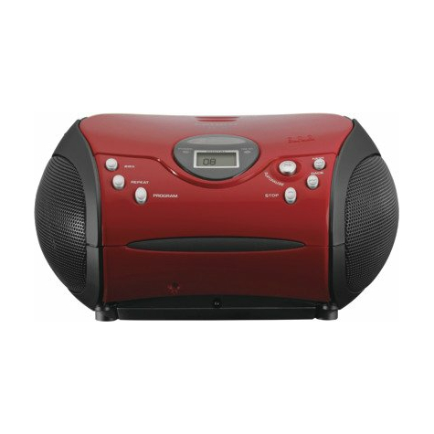 lenco scd-24 cd-radio mit kopfhöreranschluss, rot/schwarz