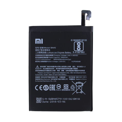 Xiaomi Bn45 Xiaomi Redmi Note 5 Batteria Agli Ioni Di Litio 3900mah