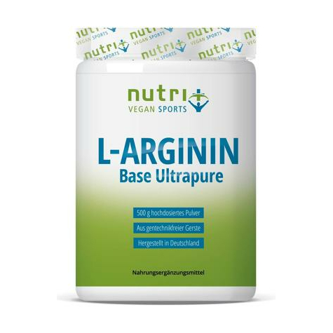 Nutri+ Vegan L-Arginina Base In Polvere, Barattolo Da 500 G