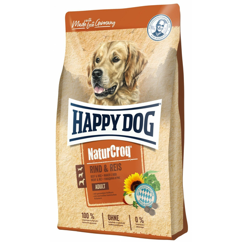 Happy Dog,Hd Naturcroq Rind+Reis    15kg