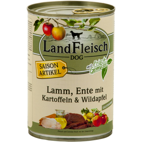 Landfleisch, lafl.Lamm + canard + kart + wilda 400g