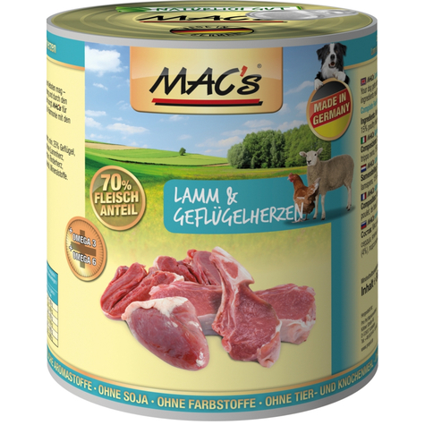 Mac's, Macs Dog Lamb Heart 800gd