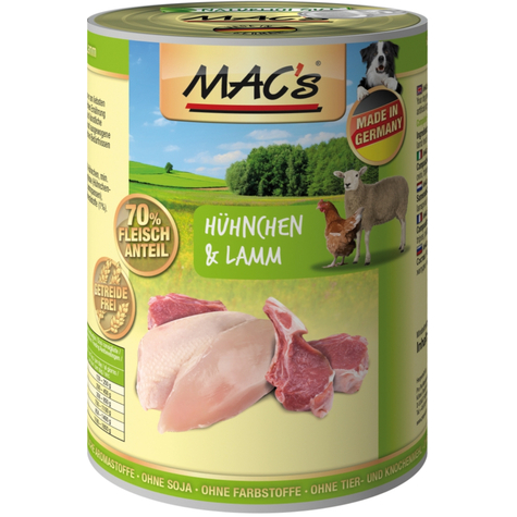 Mac's, Macs Dog Chicken+Lamb 400gd