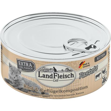 Landfleisch, Lafl.Cat Kitten Beef+Gef.100gd