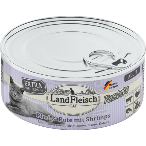 Landfleisch,Lafl.Cat Past Rind+Shrimp100gd