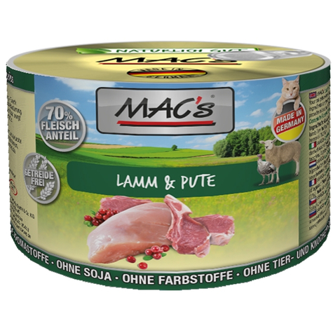 Mac's,Macs Cat Lamb+ Tacchino 200 G D