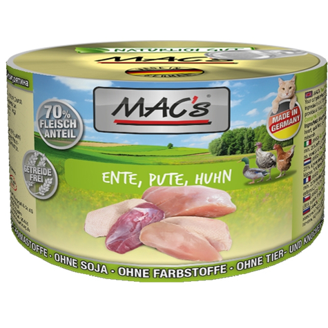 Mac's, Macs Cat Duck-Turkey-Chicken 200gd
