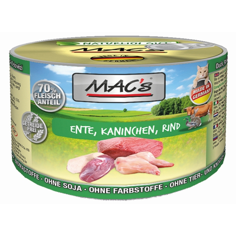 Mac's, Macs Cat Duck-Rabbit-Beef 200gd