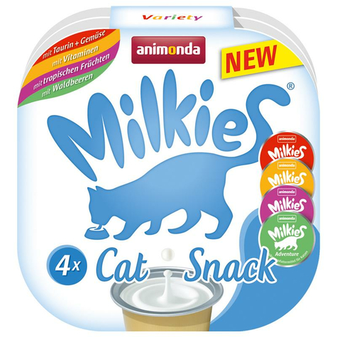 Collations animonda pour chat, variété de lait ani 4x15g