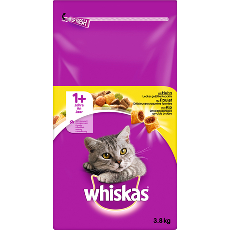 Whiskas,Whis.Dry.Adult 1+ Chicken 3,8kg