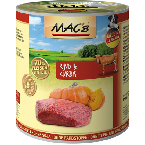 Mac's, Macs Dog Beef Pumpkin 800 G D