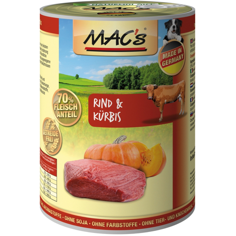 Mac's, Macs Dog Beef+Pumpkin 400 G D