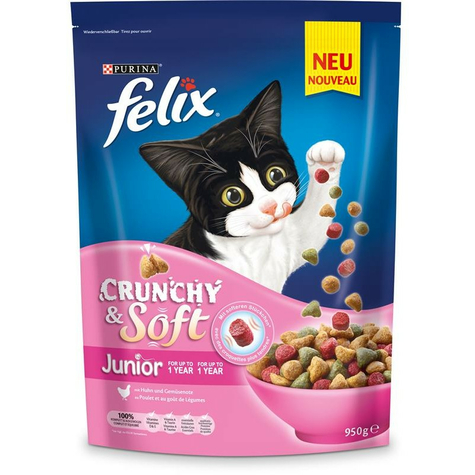 Nestle Katze,Fel.Crunchysoft Jun. Huhn 950g