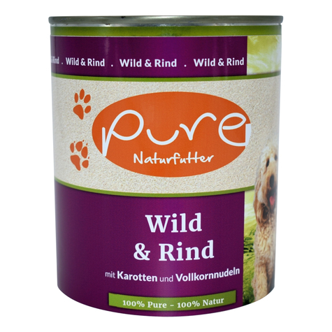 Pure Naturfutter,Pure Dog Wild+Rind 800gd