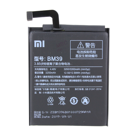 Batteria Ricaricabile Xiaomi Bm39 Xiaomi Mi 6 3250mah Originale