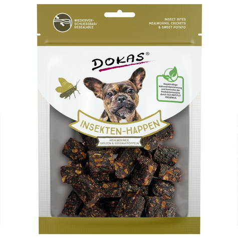Dokas Cane Snack Insetto Morsi Mealworms, Grilli, Dolce