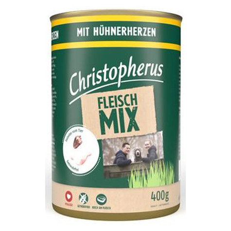 Christopherus Meat Mix Con Cuori Di Pollo Lattina Da 400g