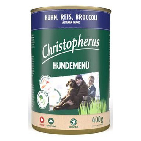 Christopherus Dog Menu -Senior Con Pollo, Riso, Broccoli