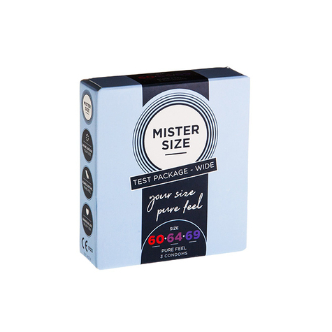 Condoms Mister Size - Pure Feel - 53, 57, 60 Mm 3 Pack - Tester