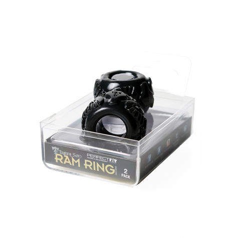 Anelli Del Pene : Perfect Fit Tribal Son Ram Ring 2 Pack Nero