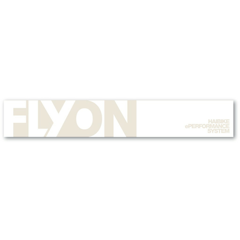 Adesivo Haibike Flyon 80x12,7cm, Stampa Bianco/Trasparente    