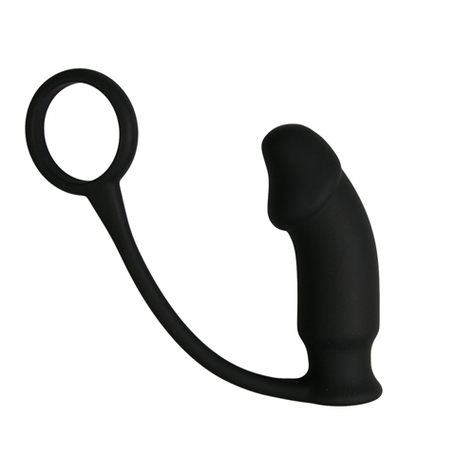 Noir velours vibrating anal plug and cock ring