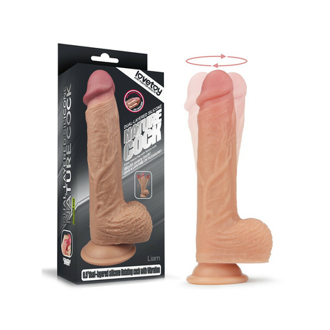 Love Toy - Rotating & Heating Realistic Dildo 21 Cm - Nude