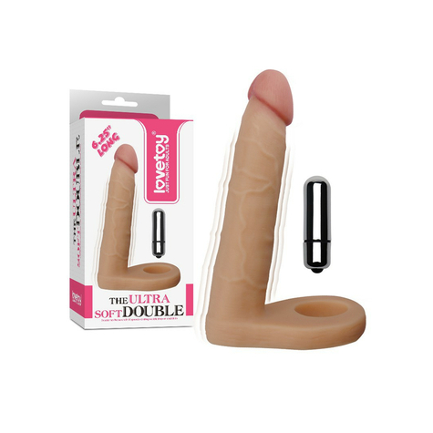 Love Toy - The Ultra Soft Double Vibrating Dildo 16 Cm - Nude