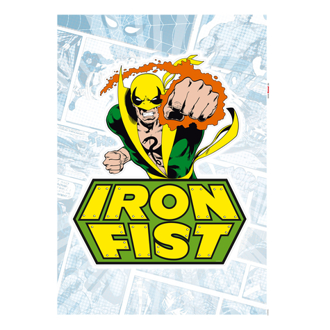 Wandtattoo - Iron Fist Comic  - Größe 50 X 70 Cm