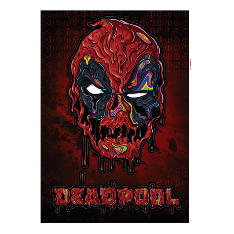 Wandtattoo - Deadpool Meltpool  - Größe 50 X 70 Cm