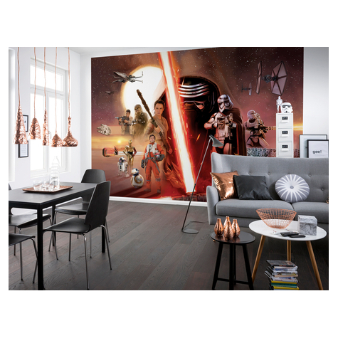 Papier Fototapete - Star Wars Ep7 Collage - Größe 368 X 254 Cm