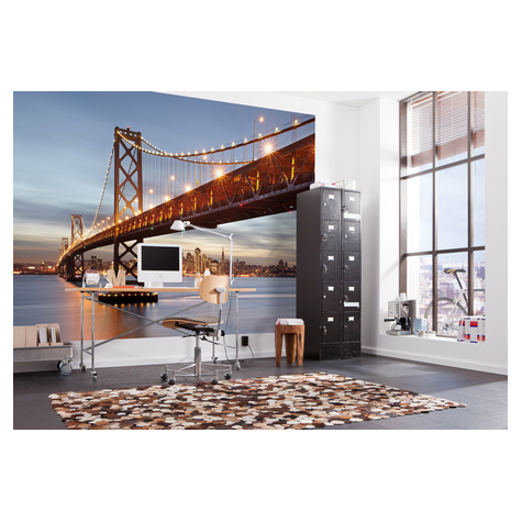Photomurals  Photo Wallpaper - Bay Bridge - Size 368 X 254 Cm