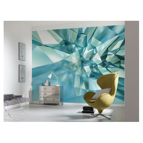 Papier peint photo - 3d crystal cave - dimensions 368 x 254 cm