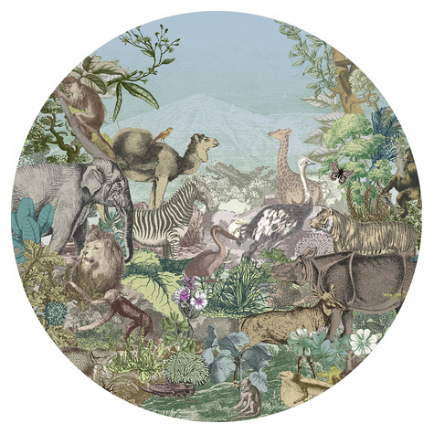 Selbstklebende Vlies Fototapete/Wandtattoo - Animal Kingdom - Größe 125 X 125 Cm