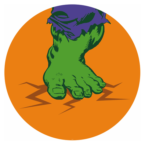 Selbstklebende Vlies Fototapete/Wandtattoo - Avengers Hulk's Foot Pop Art - Größe 125 X 125 Cm